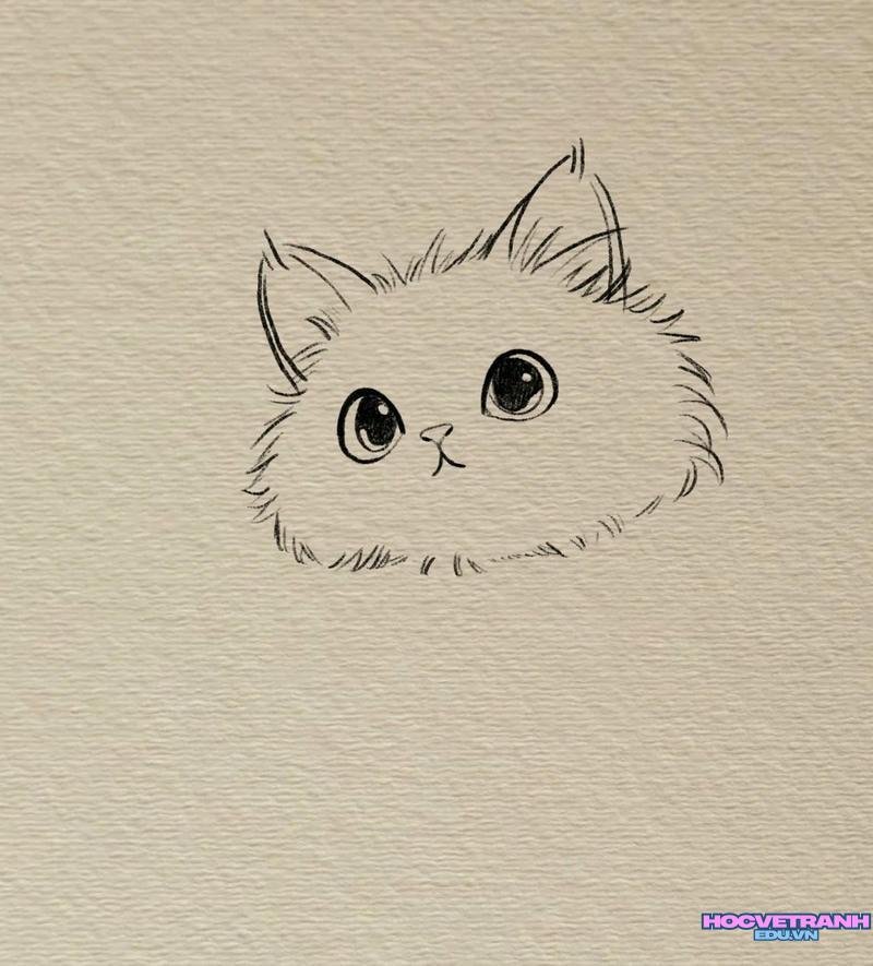 vẽ tranh con mèo cute