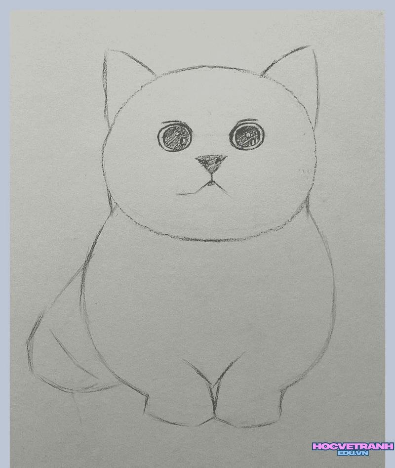 vẽ tranh con mèo mờ