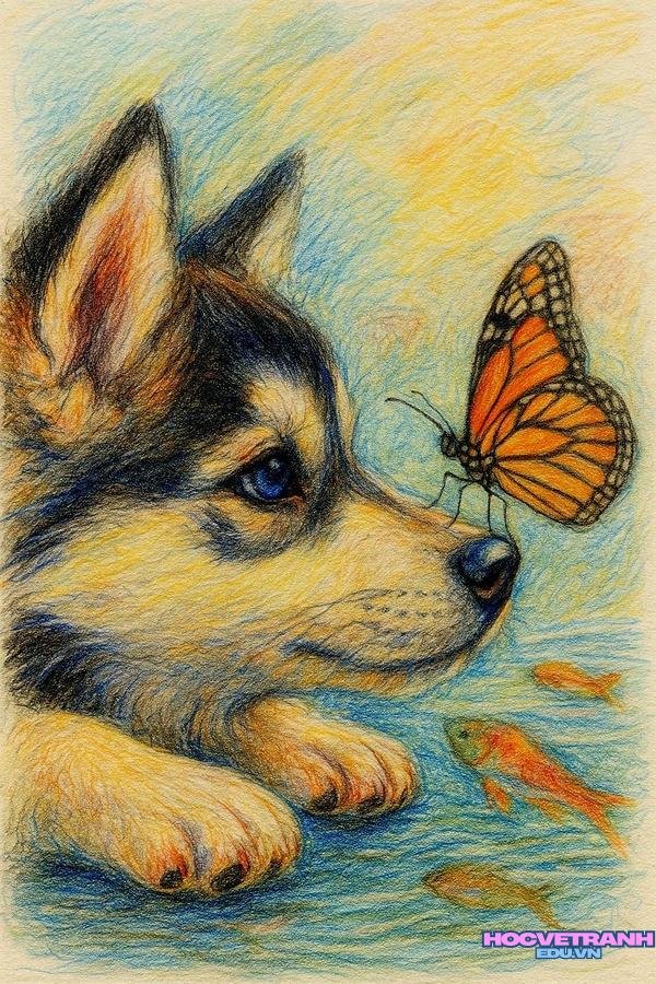 vẽ tranh con mèo nhỏ