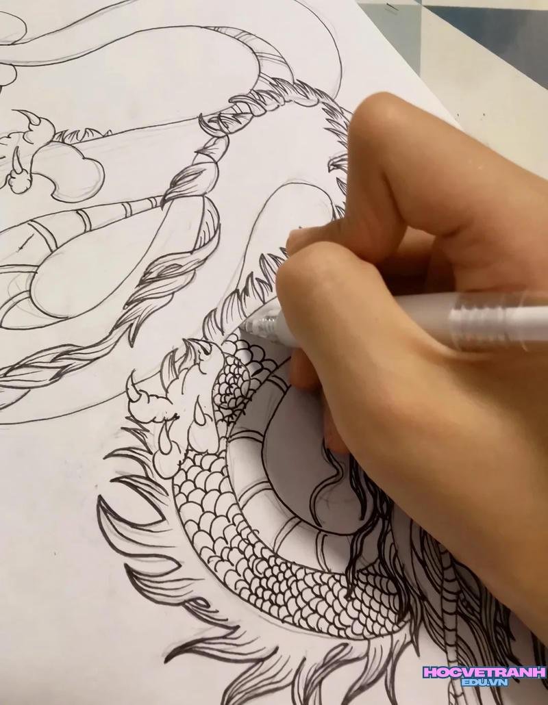 vẽ tranh con rồng cute