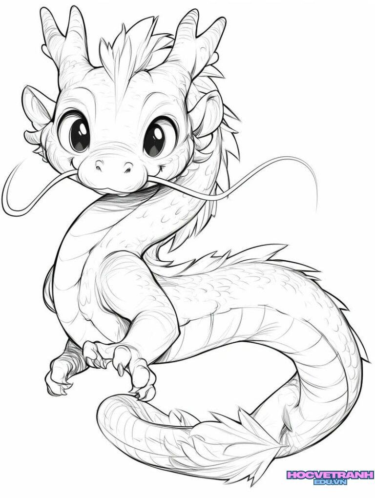 vẽ tranh con rồng đáng iu