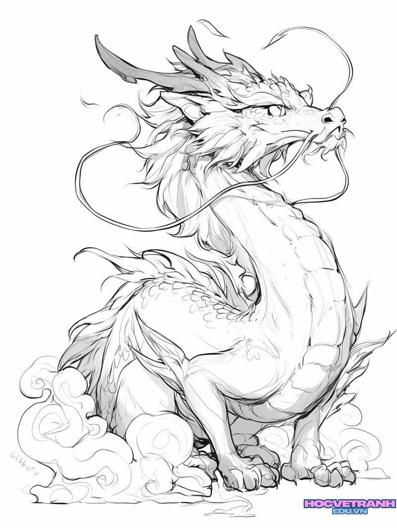 vẽ tranh con rồng loing