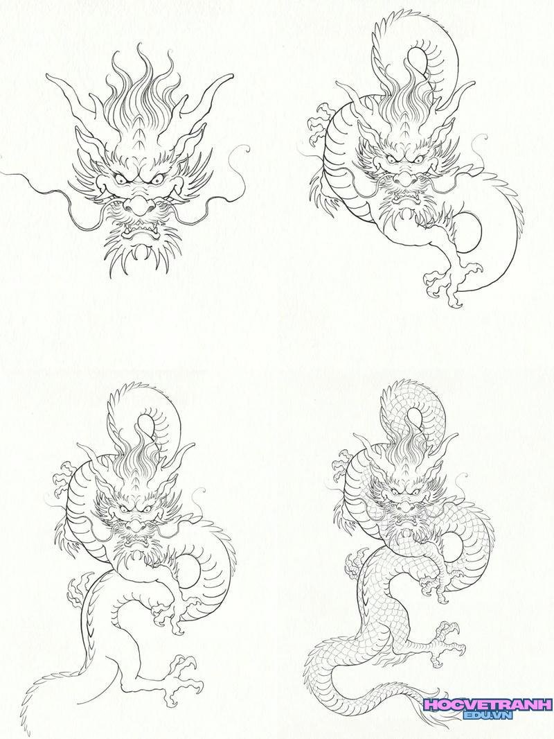 vẽ tranh con rồng mini