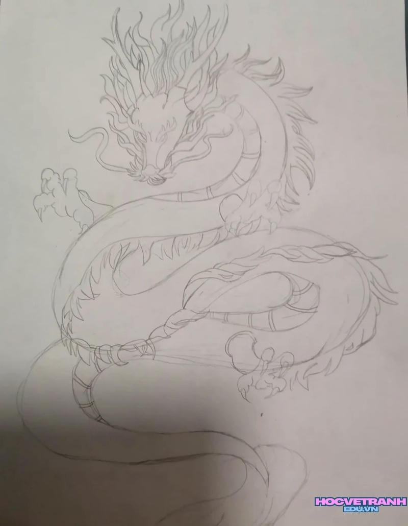 vẽ tranh con rồng mờ