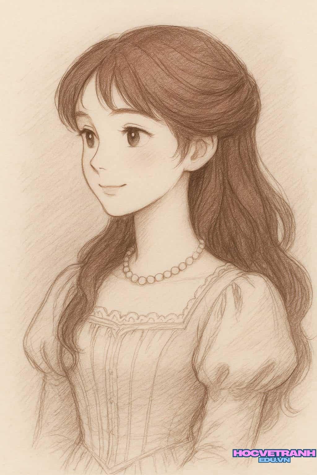 ve tranh cong chua buon.