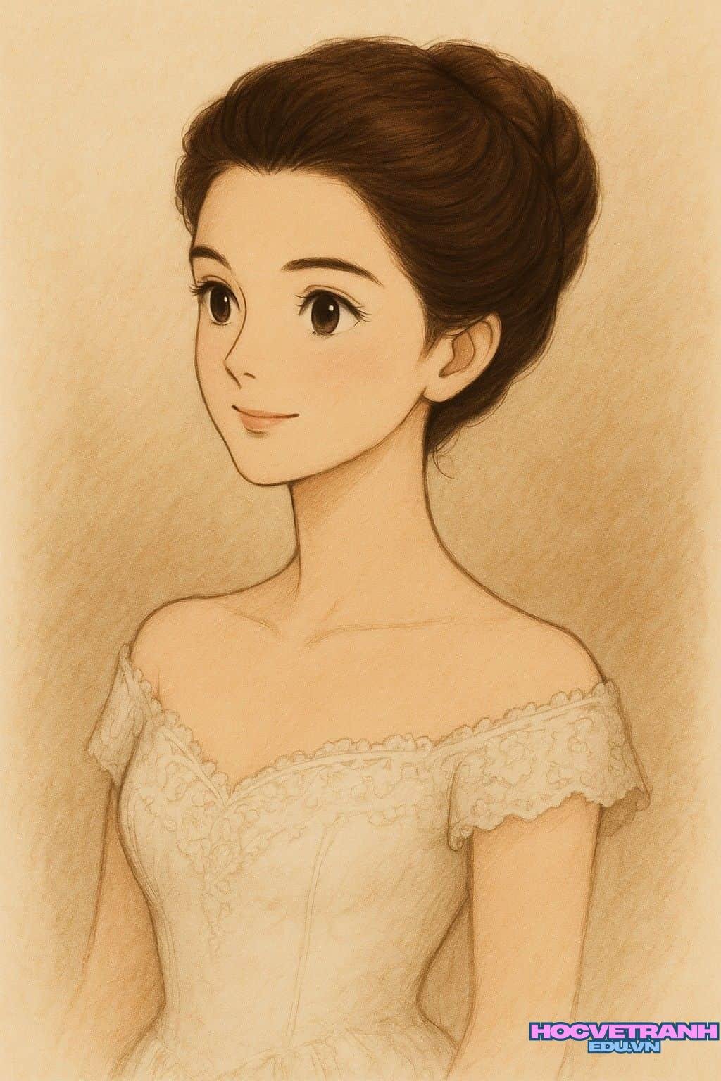 ve tranh cong chua cuoi.