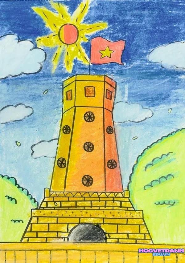 vẽ tranh cột cờ