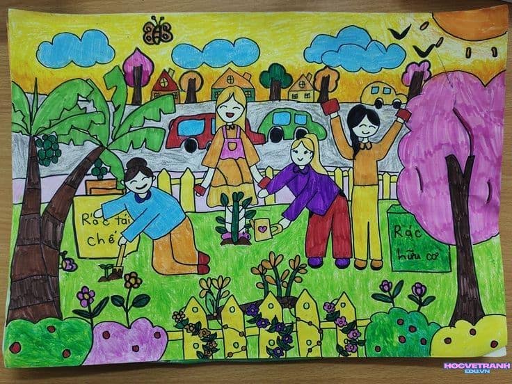 ve tranh cuoc song lang.