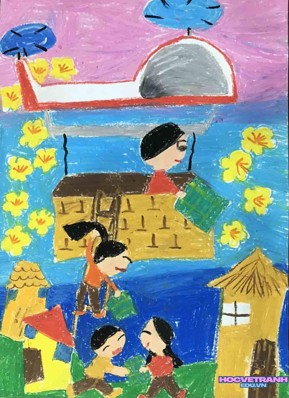 ve tranh cuoc song vui.
