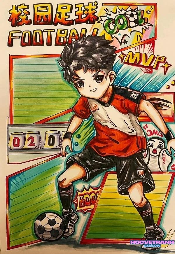vẽ tranh đá bóng đơn