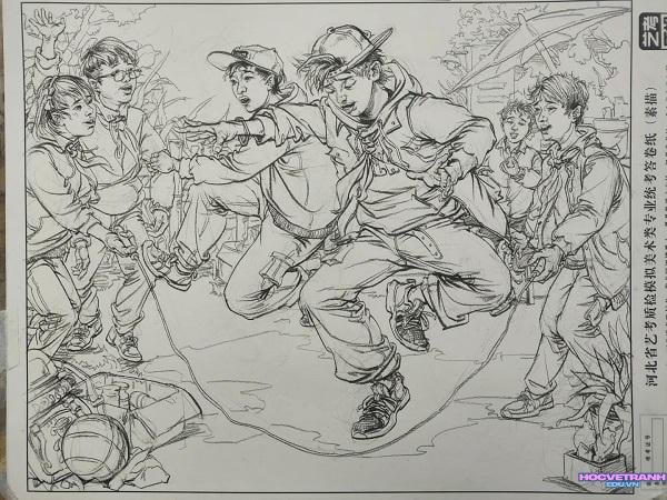 vẽ tranh dân gian bút chì