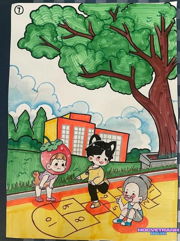 vẽ tranh dân gian trò chơi