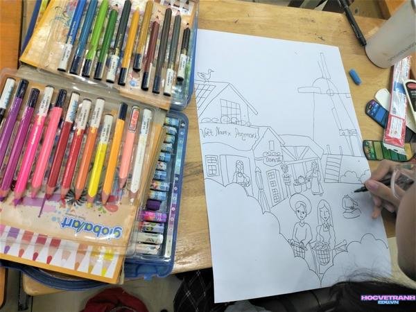 vẽ tranh đan mạch cùng bé