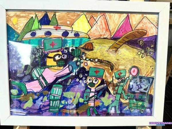 vẽ tranh đan mạch trong mắt em