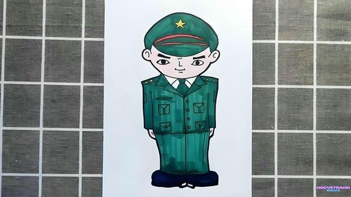vẽ tranh đề tài chú bộ đội​