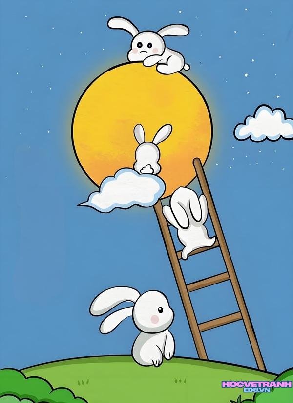 vẽ tranh đề tài lễ hội trung thu đơn giản​