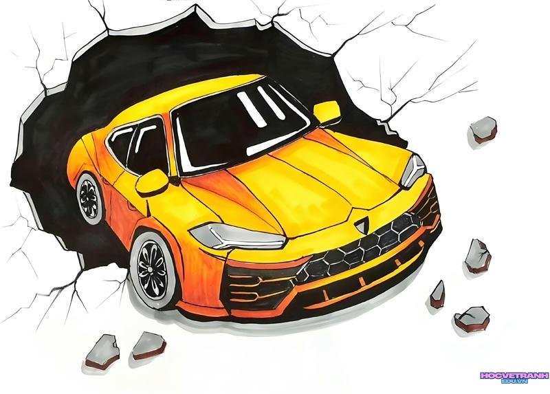 vẽ tranh đề tài ô tô mơ ước​