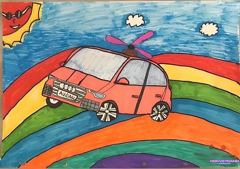 vẽ tranh đề tài ô tô ước mơ​