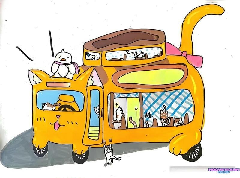 vẽ tranh đề tài xe ô tô mơ ước​