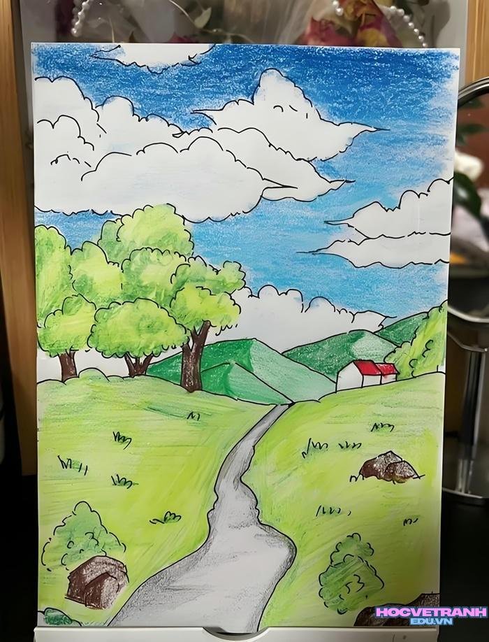 vẽ tranh đơn giản con đường