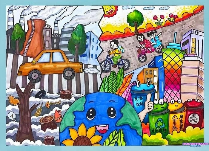 vẽ tranh giảm biến đổi khí hậu