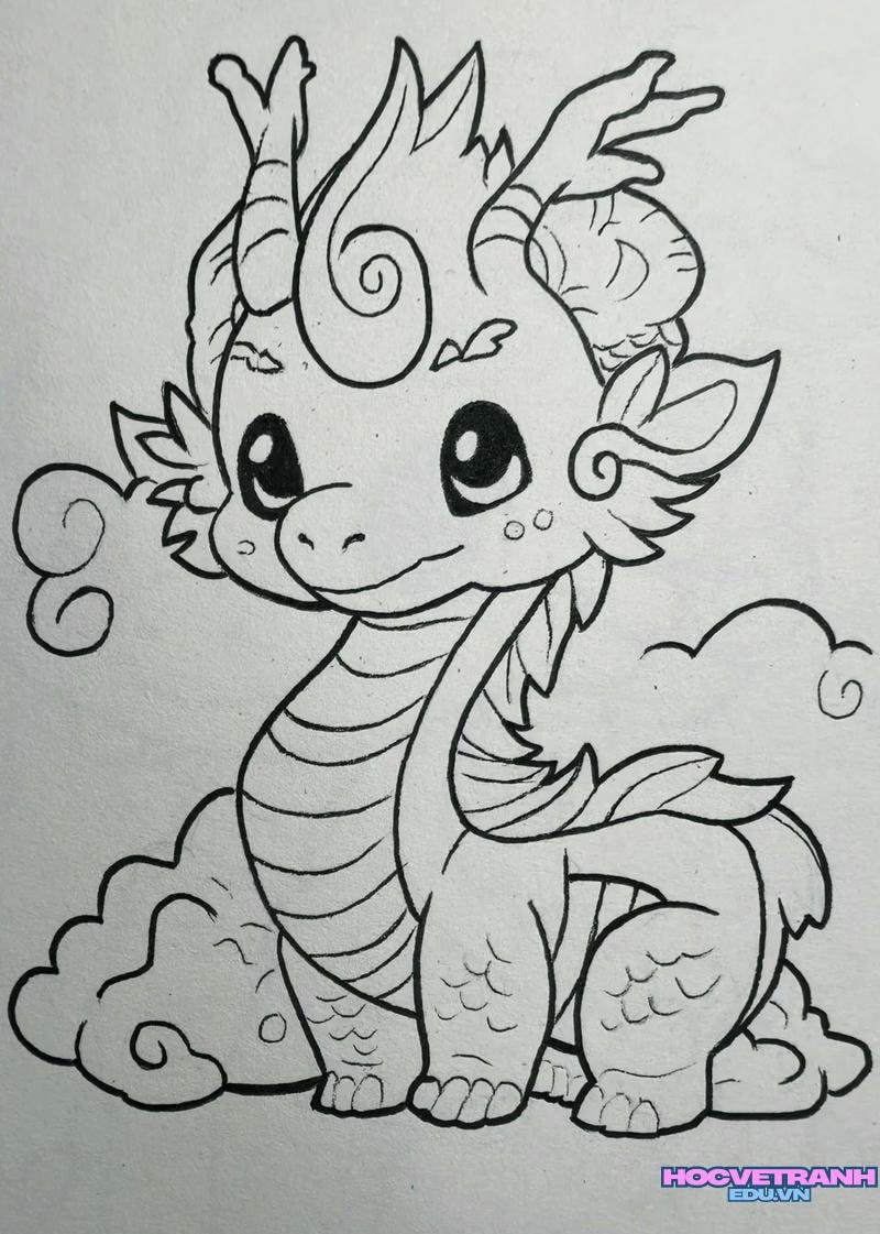 vẽ tranh hình con rồng