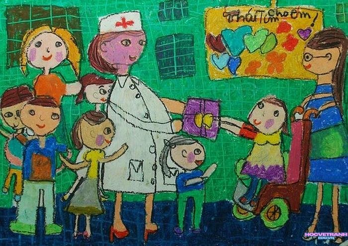 vẽ tranh khám bệnh