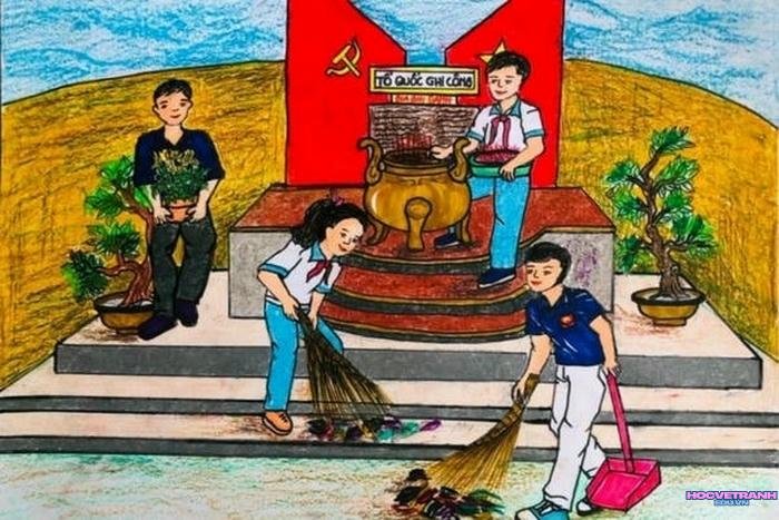 vẽ tranh lao động đẹp