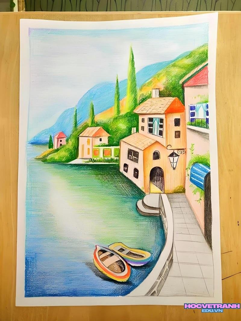 vẽ tranh màu sáp đẹp