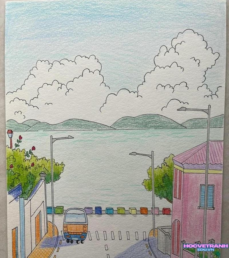 vẽ tranh phong cảnh đẹp