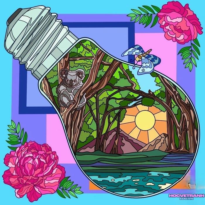 vẽ tranh tiết kiệm năng lượng