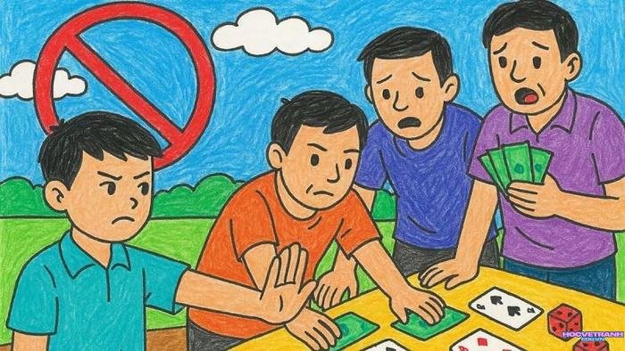 vẽ tranh tuyên truyền chống tệ nạn