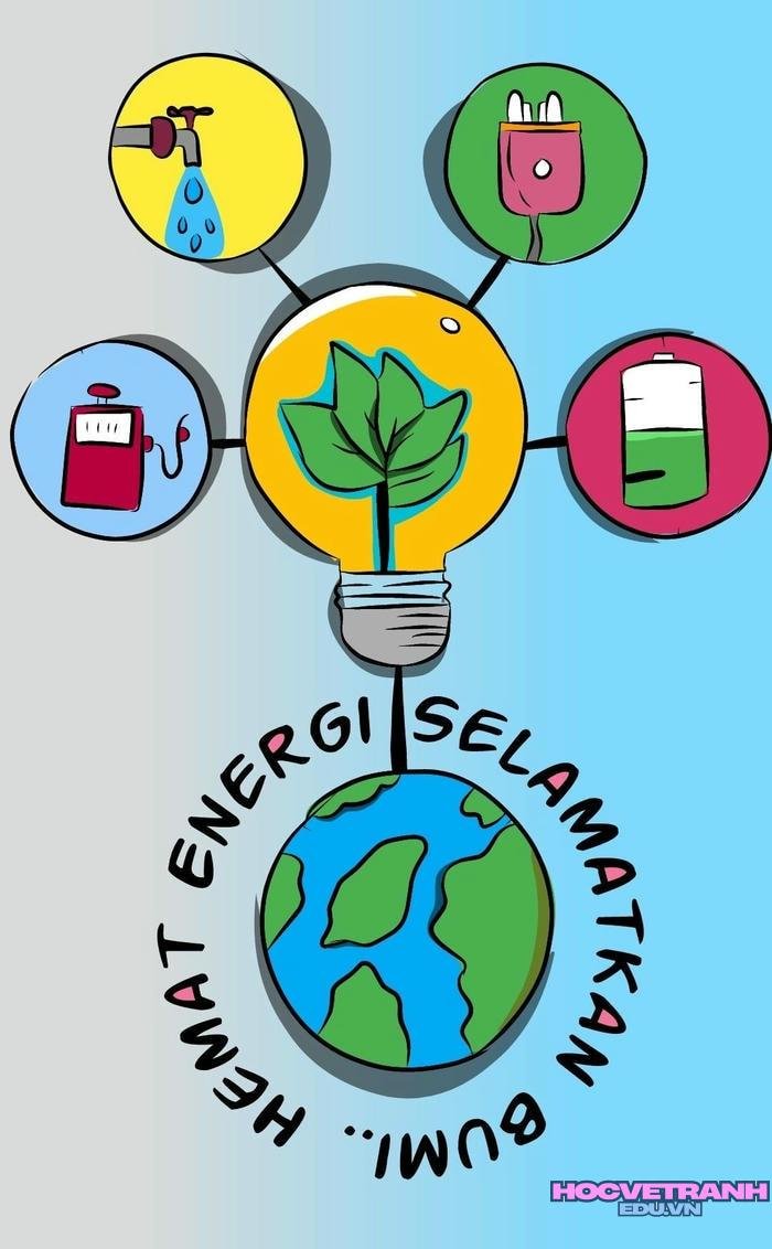 vẽ tranh về chủ đề tiết kiệm điện