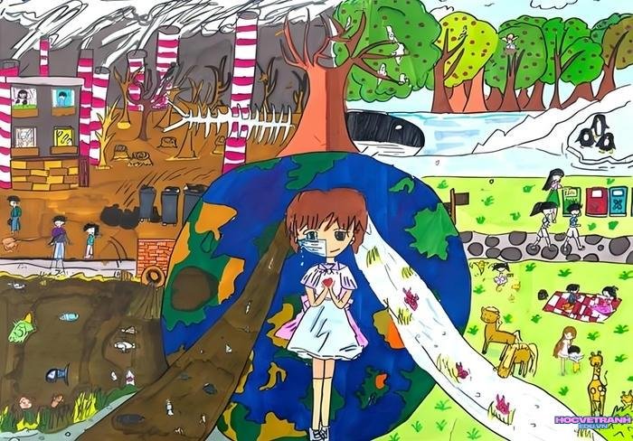 vẽ tranh về đề tài biến đổi khí hậu