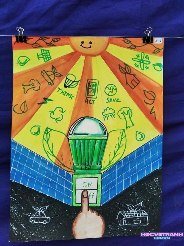 vẽ tranh về tiết kiệm năng lượng
