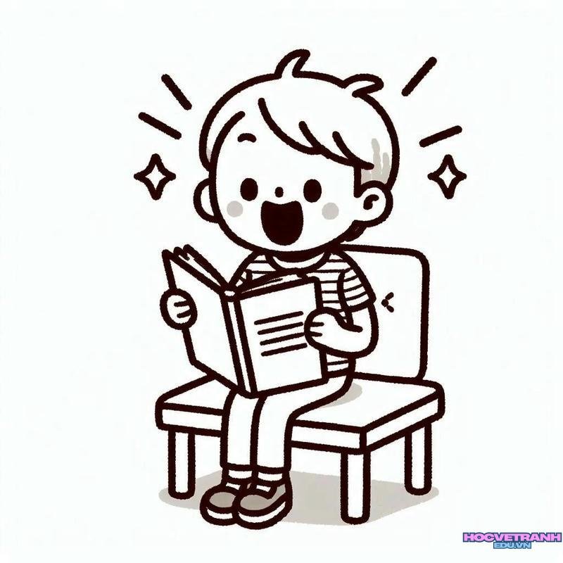 vẽ tư thế đọc sách