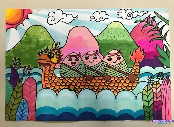 vẽ vận động viên chèo