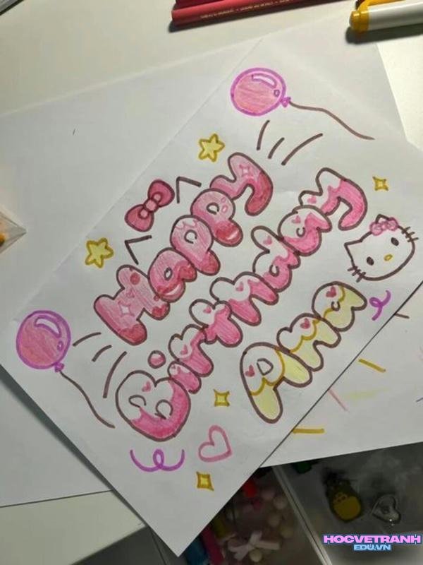 vvẽ tranh chúc mừng sinh nhật