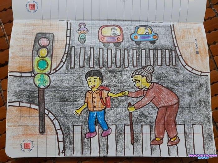 ý tưởng vẽ tranh an toàn giao thông