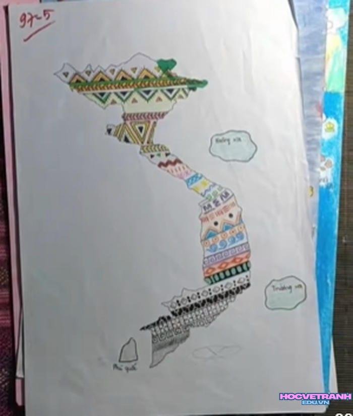 ý tưởng vẽ tranh bản đồ việt nam