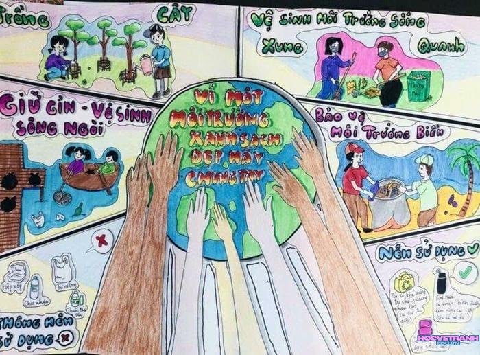 ý tưởng vẽ tranh bảo vệ trái đất