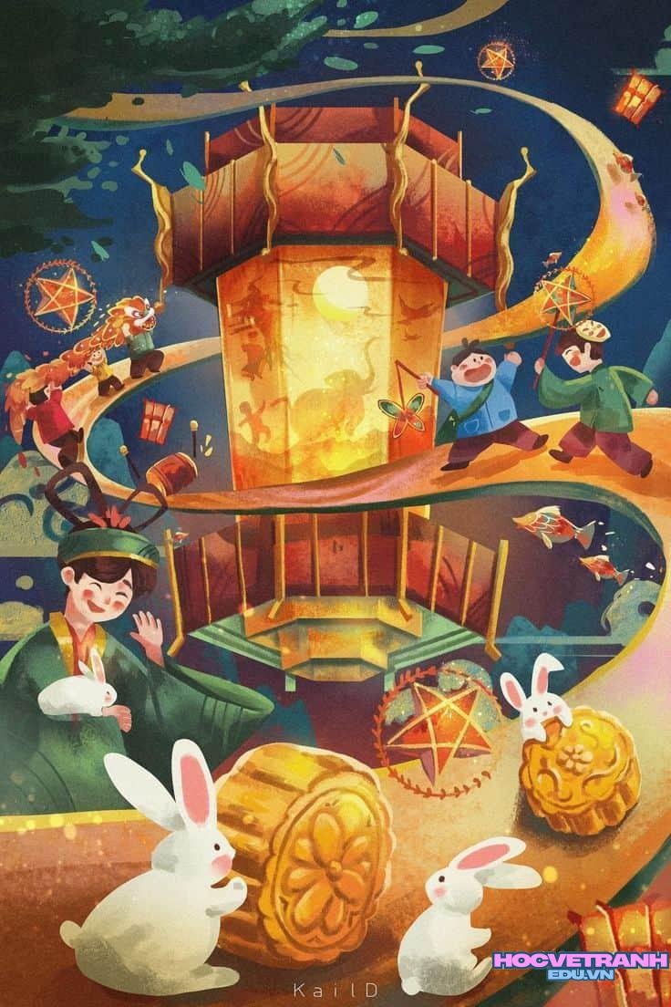 Đêm rằm rực rỡ trung thu.