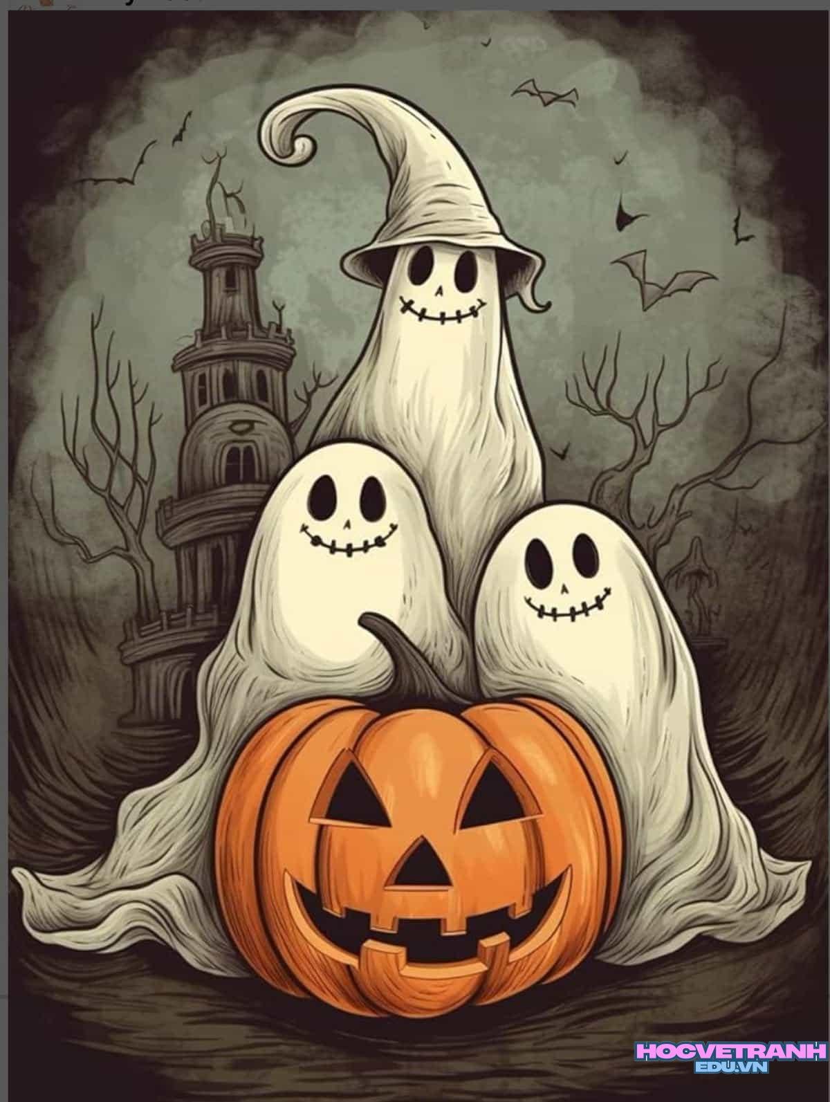 Hóa trang ma quái vui halloween.