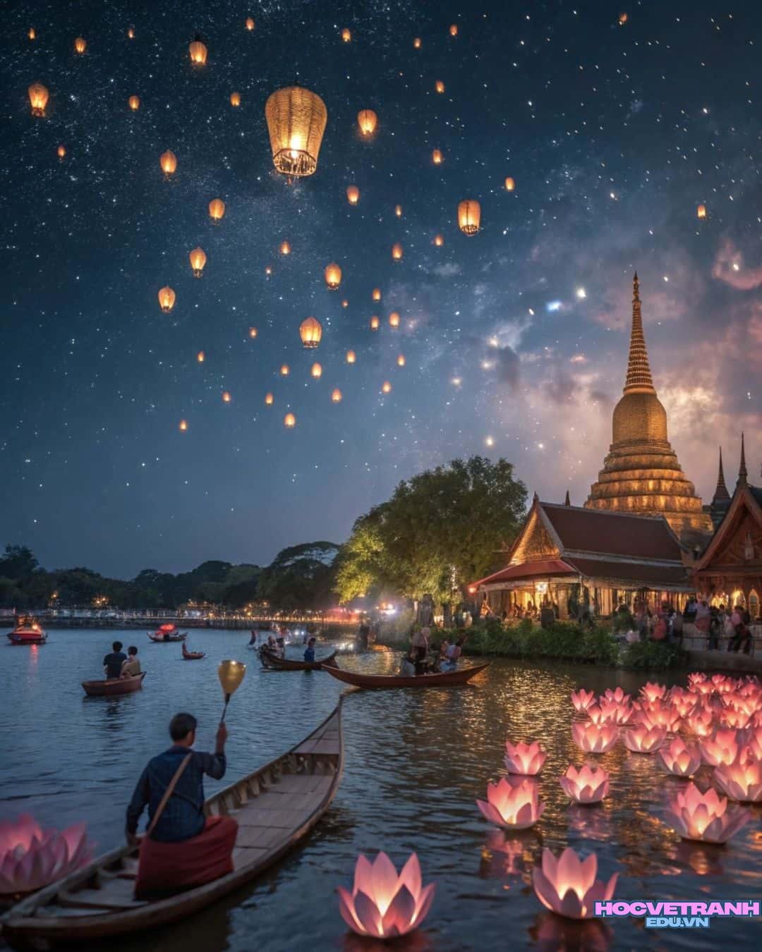 Khung cảnh lễ hội hoa đăng.