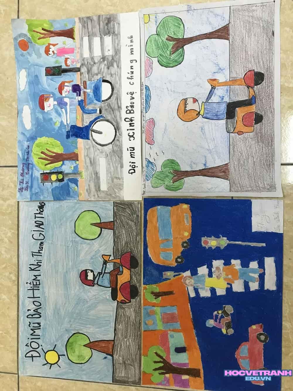 Tranh bé đội mũ đáng yêu