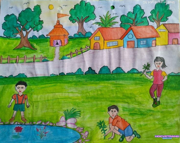 Tranh đồng quê buổi chiều tà