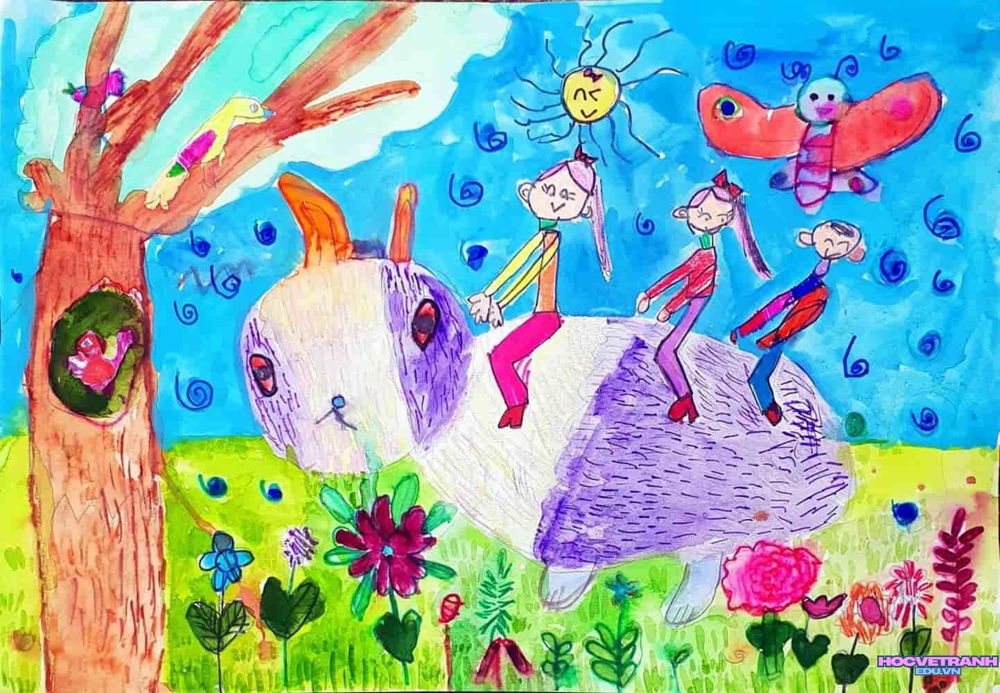 Tranh động vật nhiều màu sắc