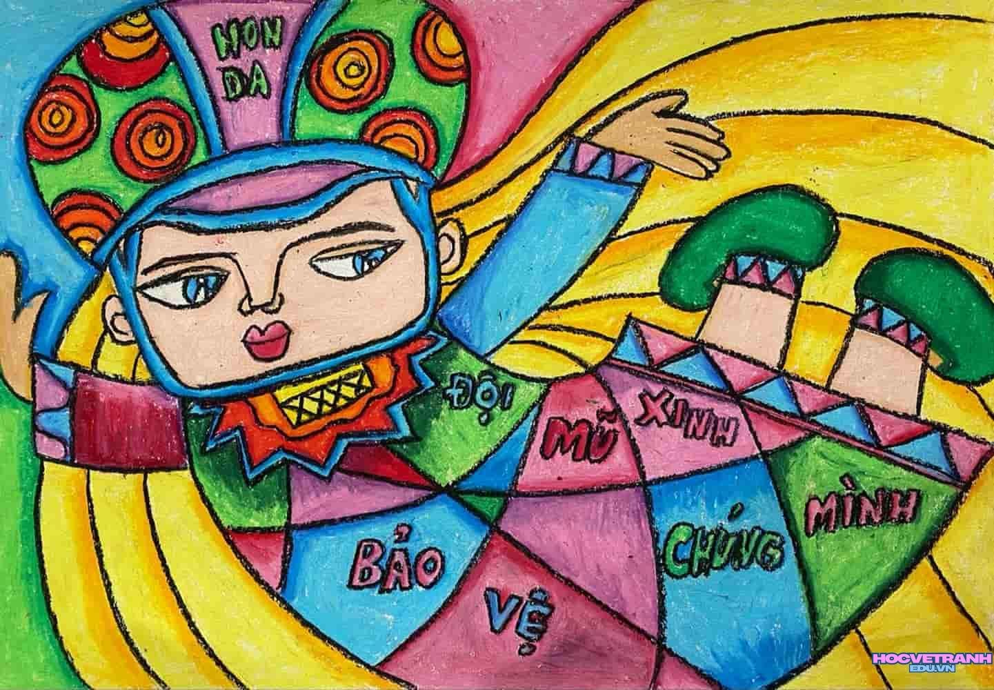 Tranh mũ xinh giữ an toàn