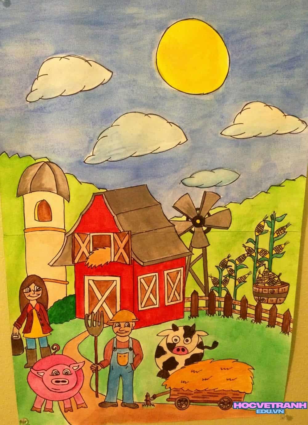 Tranh vẽ phong cảnh đồng quê
