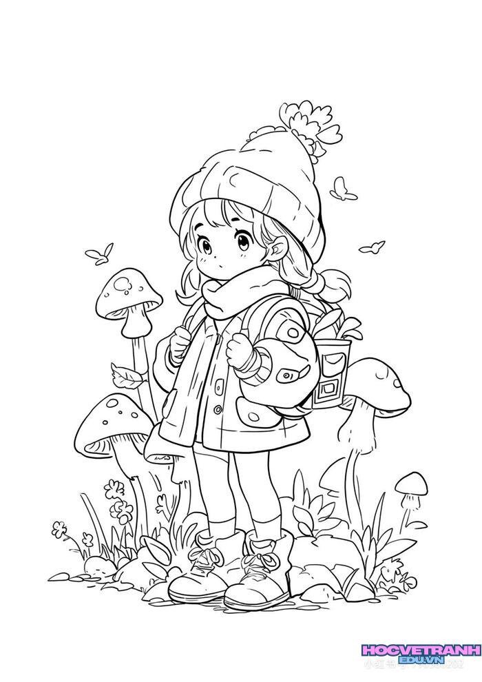 ảnh tranh tô màu cô gái cực xinh